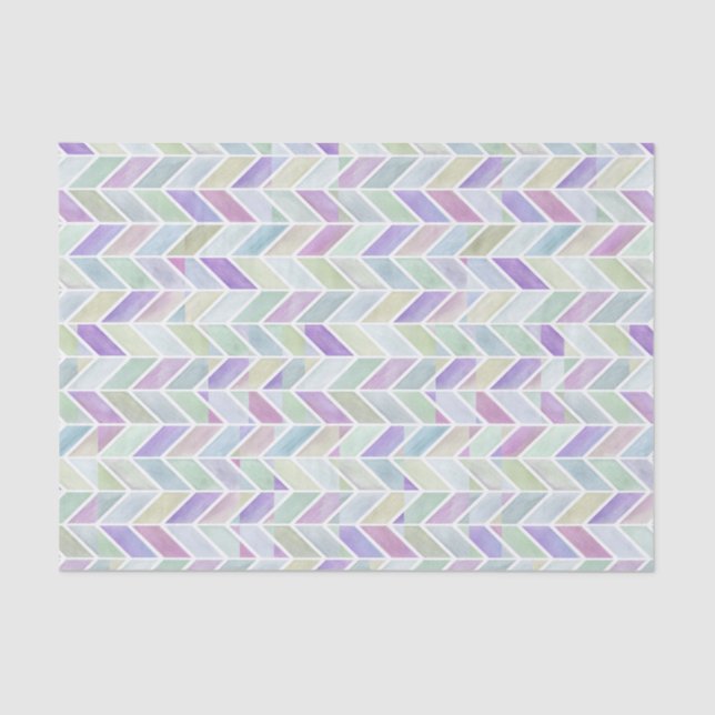 Chevron Lavender Lime Tissue Paper (Front)