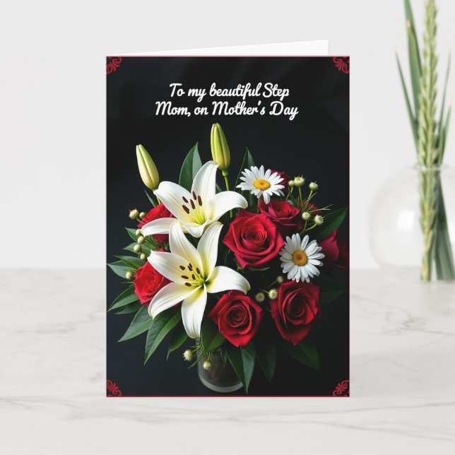 Chevron Lily Gratitude Card (Front)