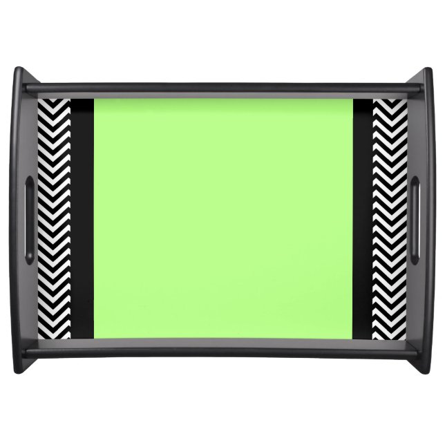 Chevron  Lime Green Wedding Hostess Gift Serving Tray (Front)