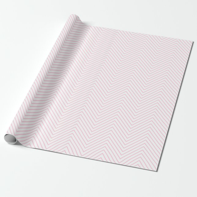 Chevron Line Light Pink on White |XL| Wrapping Paper (Unrolled)