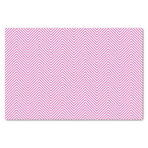 Chevron Line Tissue Paper _ Hot Pink on White
