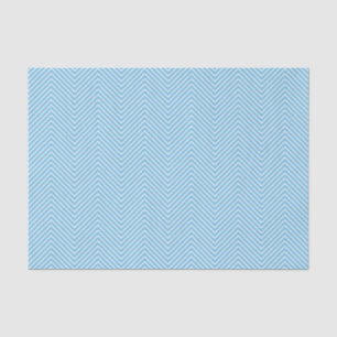 Chevron Line Tissue Paper - White on Light Blue