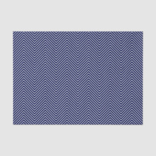 Chevron Line Tissue Paper - White on Navy Blue