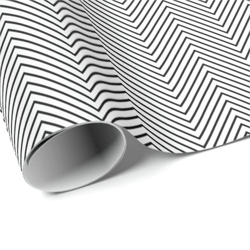 Chevron Line Wrapping Paper _ Black on White