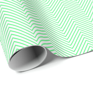 Chevron Line Wrapping Paper - Light Green on White