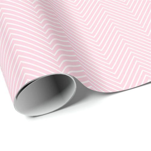 Chevron Line Wrapping Paper _ White on Light Pink