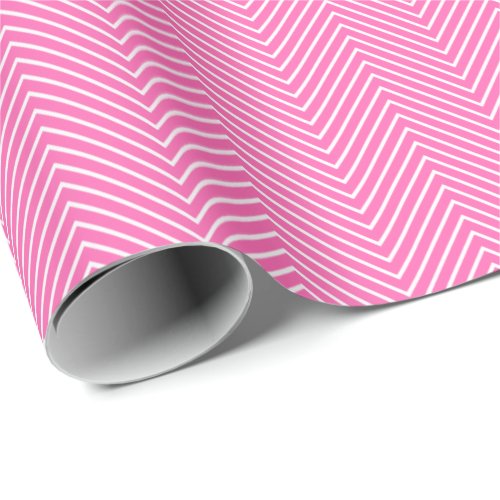 Chevron Line Wrapping Paper _ White on Pink