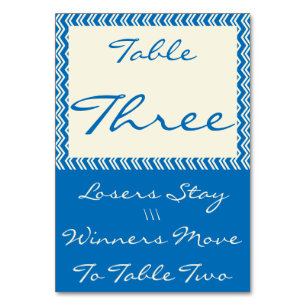 Chevron Linen Bunco Table Card #3