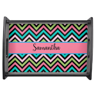 Chevron Lovely and Colorful Serving Tray