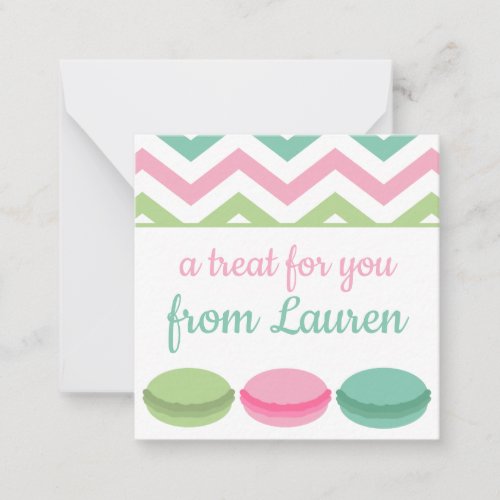 Chevron Macaron Personalized Gift Enclosure Cards