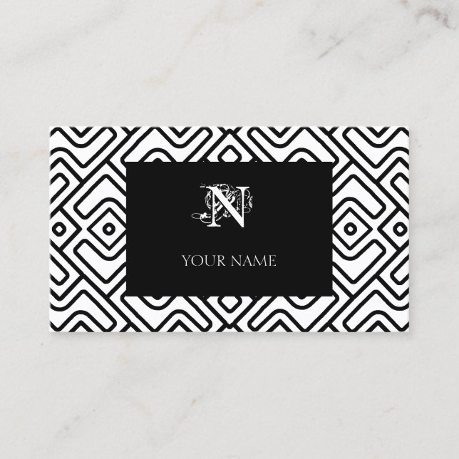 Chevron Maze Pattern Business Card (Front)