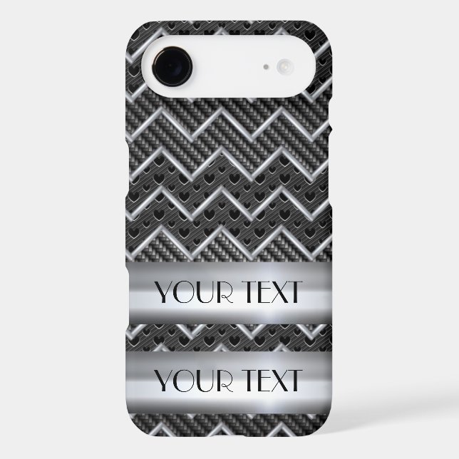 CHEVRON METAL CARBON TEMPLATE CUSTOMIZE POPULAR Case-Mate iPhone CASE (Back)