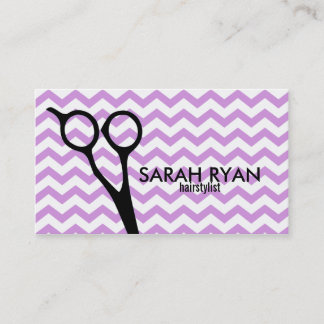 chevron modern hairstylist hair stylist lavender loyalty card
