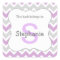 Chevron Monogram Bookplate Sticker purple gray