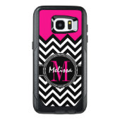 Chevron Monogram Pink and Black OtterBox Samsung Galaxy Case (Back)