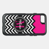 Chevron Monogram Pink and Black OtterBox Samsung Galaxy Case (Back Horizontal)