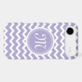 Chevron Monogram Retro Purple and White Case-Mate iPhone Case (Back (Horizontal))