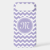 Chevron Monogram Retro Purple and White Case-Mate iPhone Case (Back)