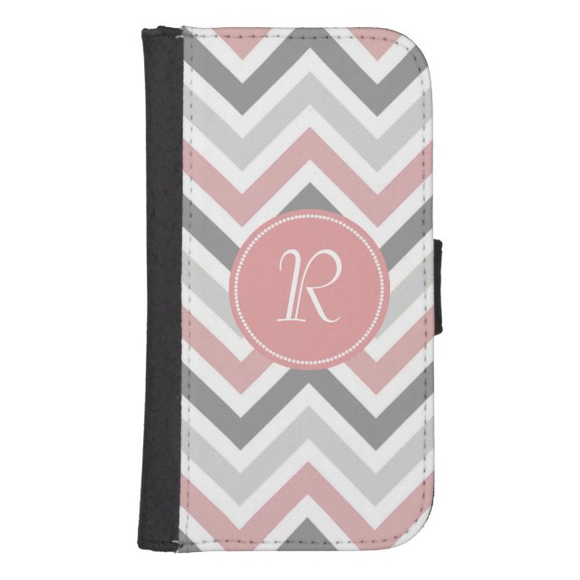 Chevron Monogram Samsung S4 Wallet Case (Front)
