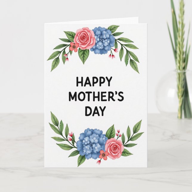 Chevron Mothers Day Floral Card (Front)