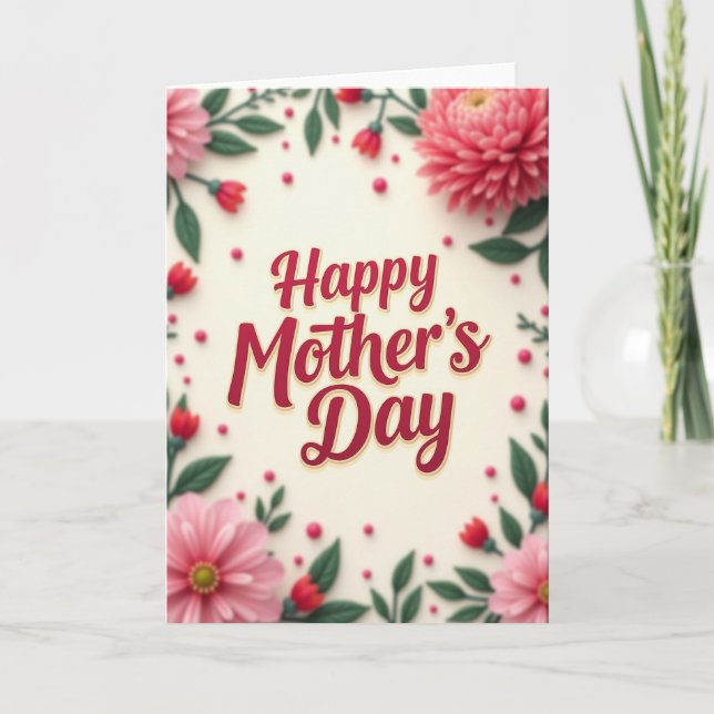 Chevron Mothers Day Greeting Card (Front)