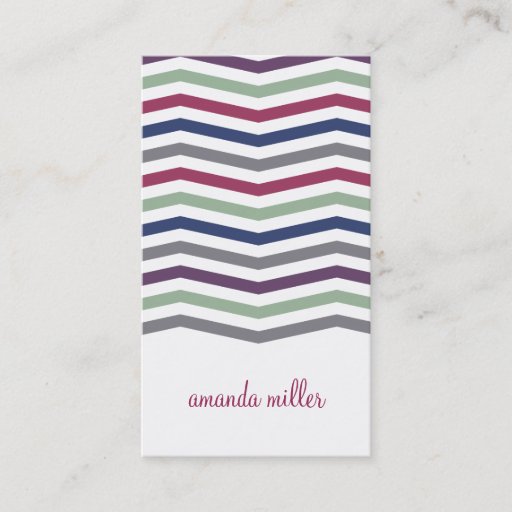 Customizable Chevron Multi-Color Calling Card Business Card Template