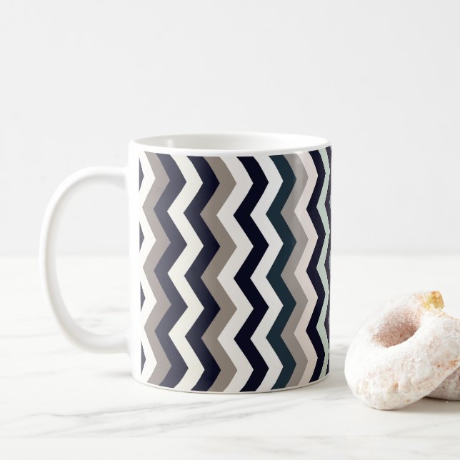Chevron Muted Multicolor Pattern  Coffee Mug (With Donut)