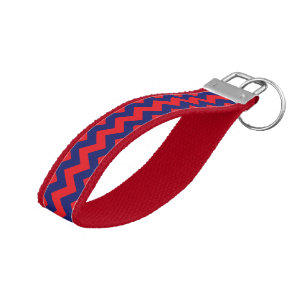 Chevron Navy Blue & Red Any Type/Size Custom Wrist Keychain