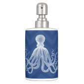 Chevron Octopus DK Soap Dispenser And Toothbrush Holder (Front)