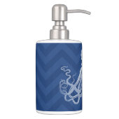 Chevron Octopus DK Soap Dispenser And Toothbrush Holder (Right)