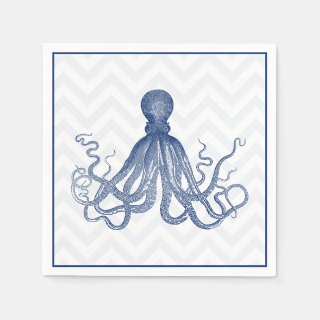 Chevron Octopus LT Paper Napkins (Front)