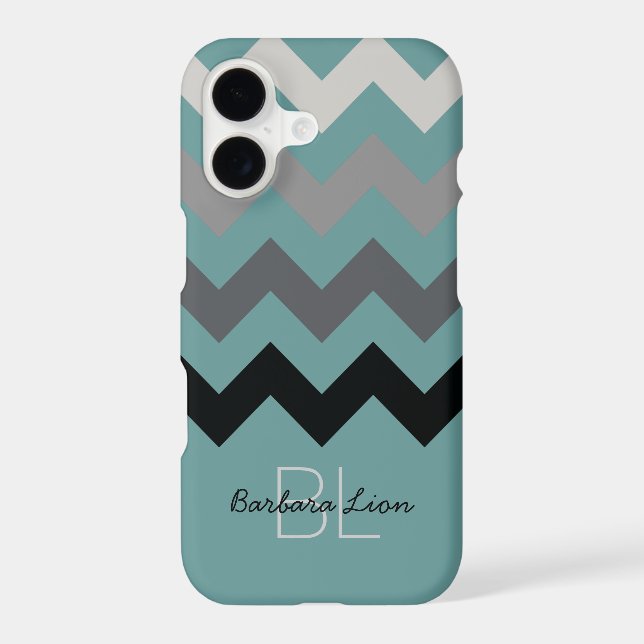 Chevron on blue personalized Case-Mate iPhone case (Back)