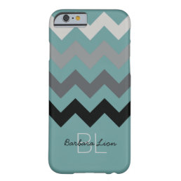 chevron on blue personalized barely there iPhone 6 case