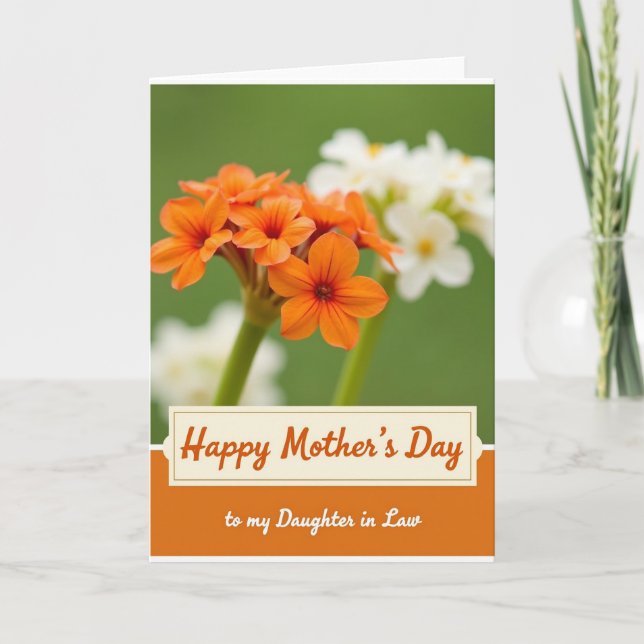 Chevron Orange Flower Family Card (Front)