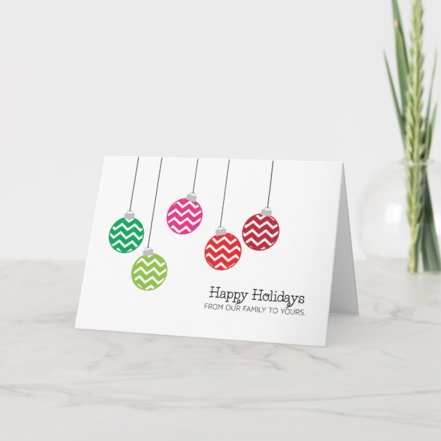 Chevron Ornament Holiday Card (Front)