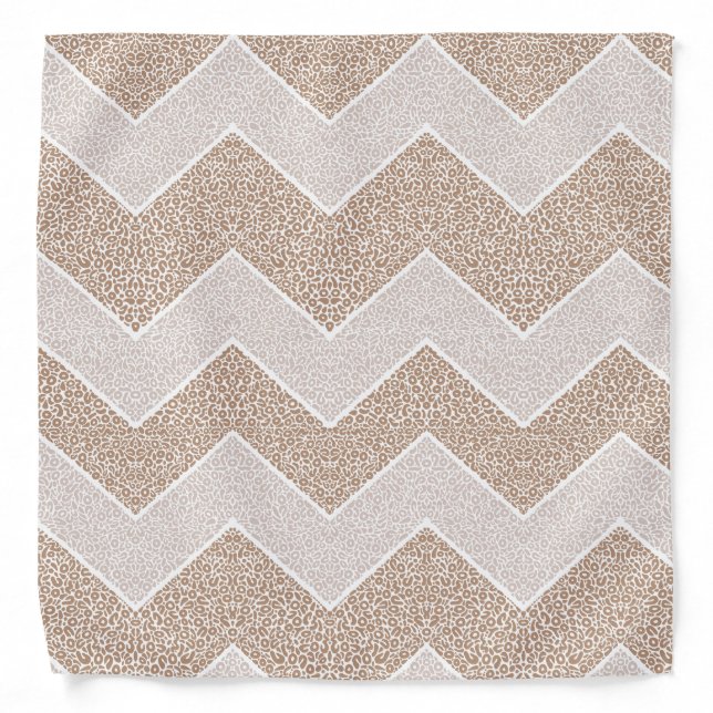Chevron Paisley Pattern Geometric ZigZag Design Bandana (Front)