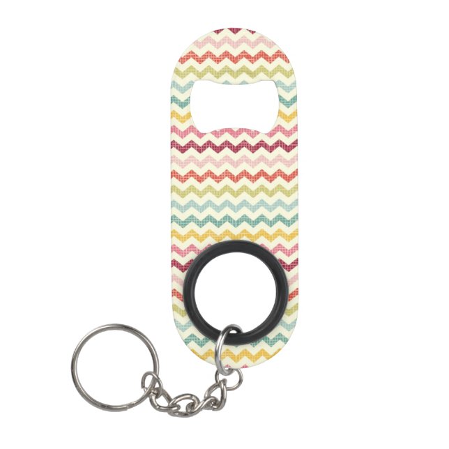 Chevron Pattern 4 Keychain Bottle Opener (Front)