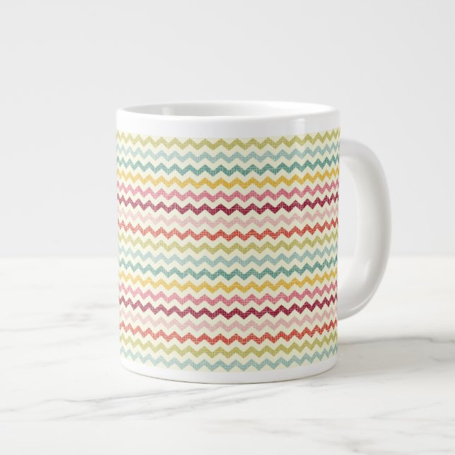 Chevron Pattern 4 Large Coffee Mug (Front Right)