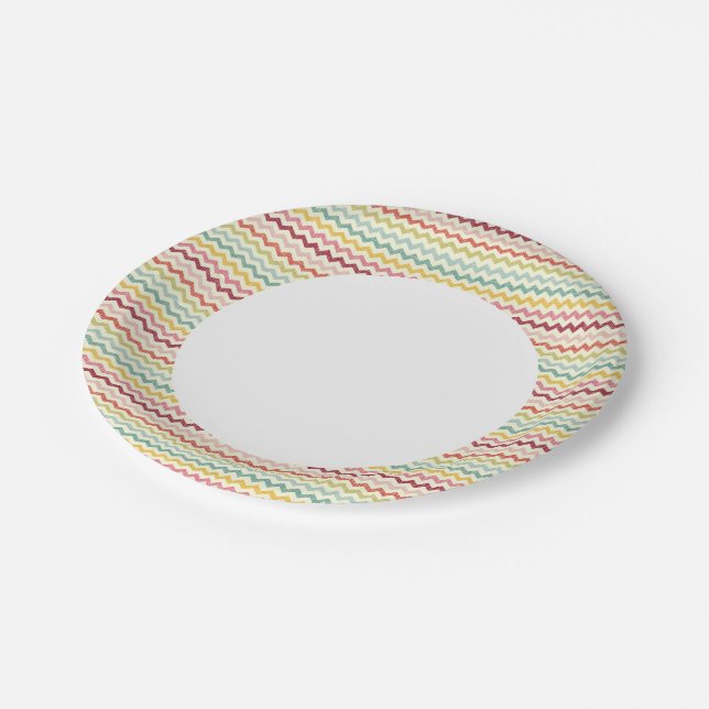 Chevron Pattern 4 Paper Plates (Angled)