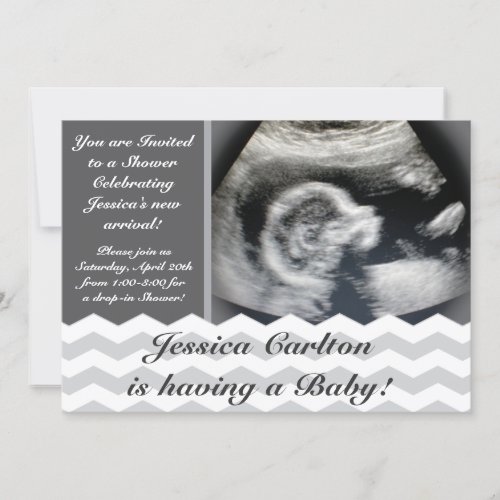 Chevron Pattern Baby Shower Invitations