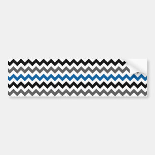 Chevron Pattern Background Blue Gray Black White Bumper Sticker