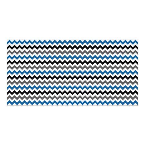 Chevron Pattern Background Blue Gray Black White Card