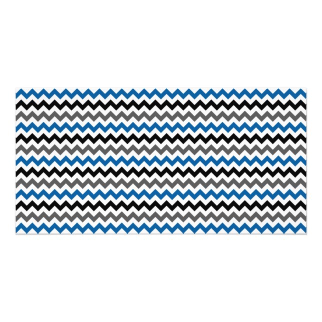 Chevron Pattern Background Blue Gray Black White Card (Front)