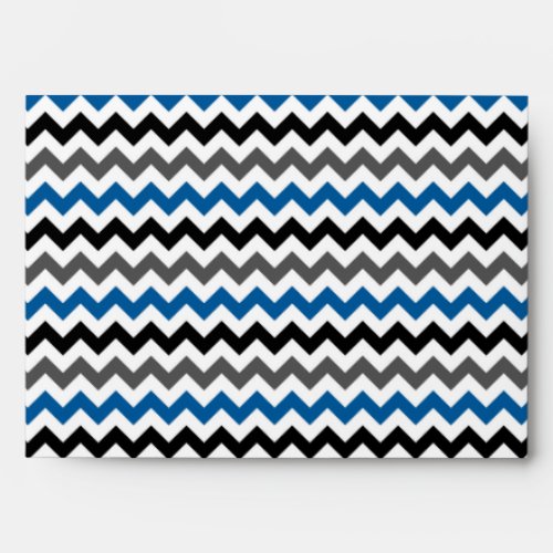 Chevron Pattern Background Blue Gray Black White Envelope