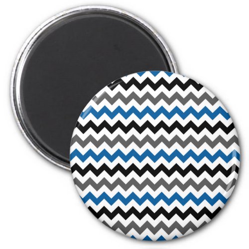 Chevron Pattern Background Blue Gray Black White Magnet