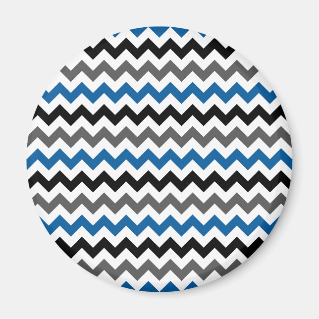 Chevron Pattern Background Blue Gray Black White Magnet (Front)