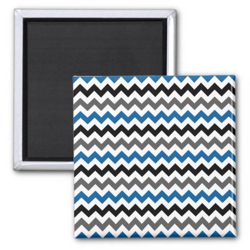 Chevron Pattern Background Blue Gray Black White Magnet