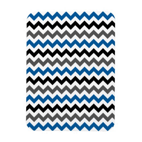 Chevron Pattern Background Blue Gray Black White Magnet