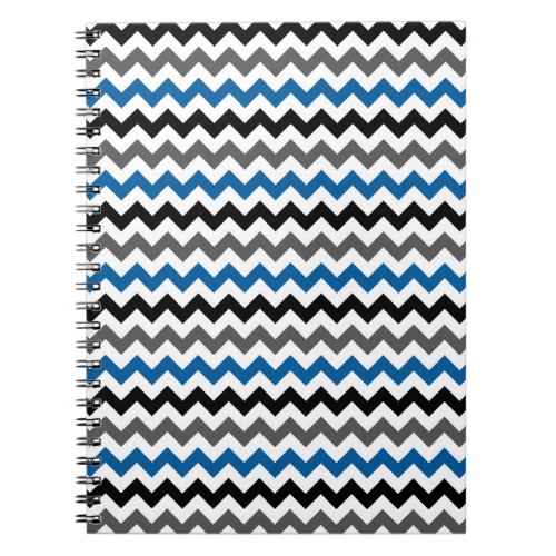 Chevron Pattern Background Blue Gray Black White Notebook