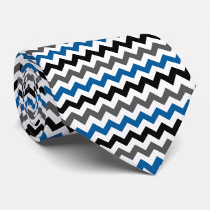 Chevron Pattern Background Blue Gray Black White Tie